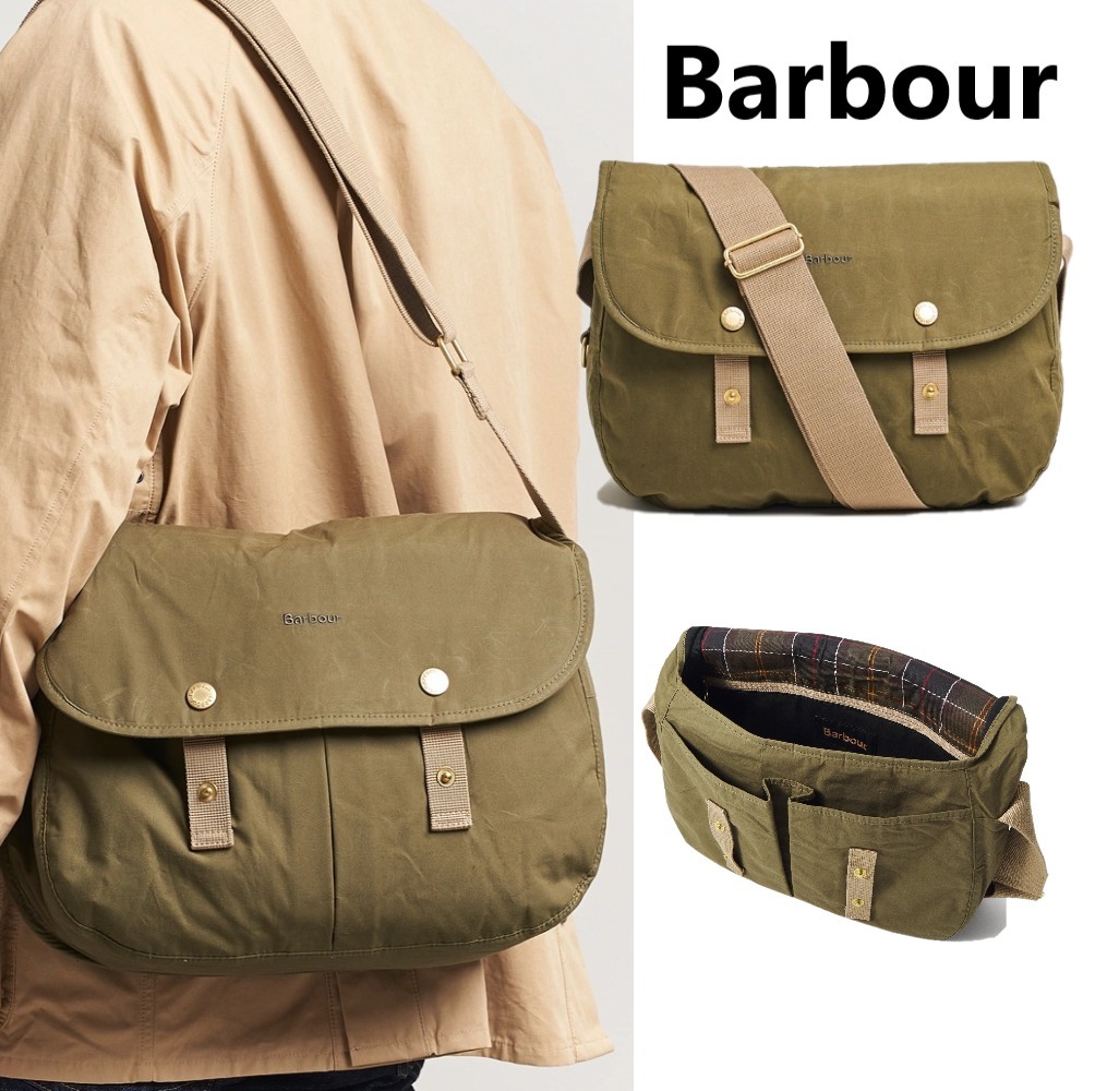 関税込◇Barbour トランスポート リバー メッセンジャーバッグ