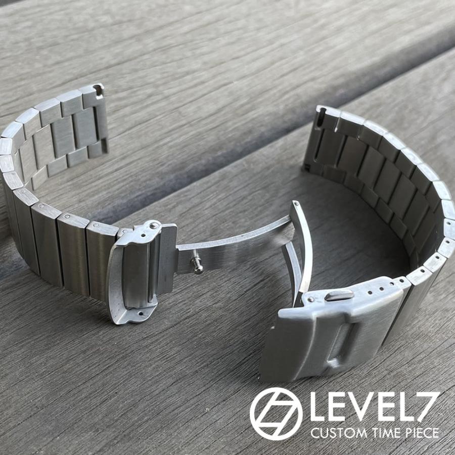 ラグ幅：24mm】無垢ステンレス 1連 ブラッシュシルバー/つや消し 無垢