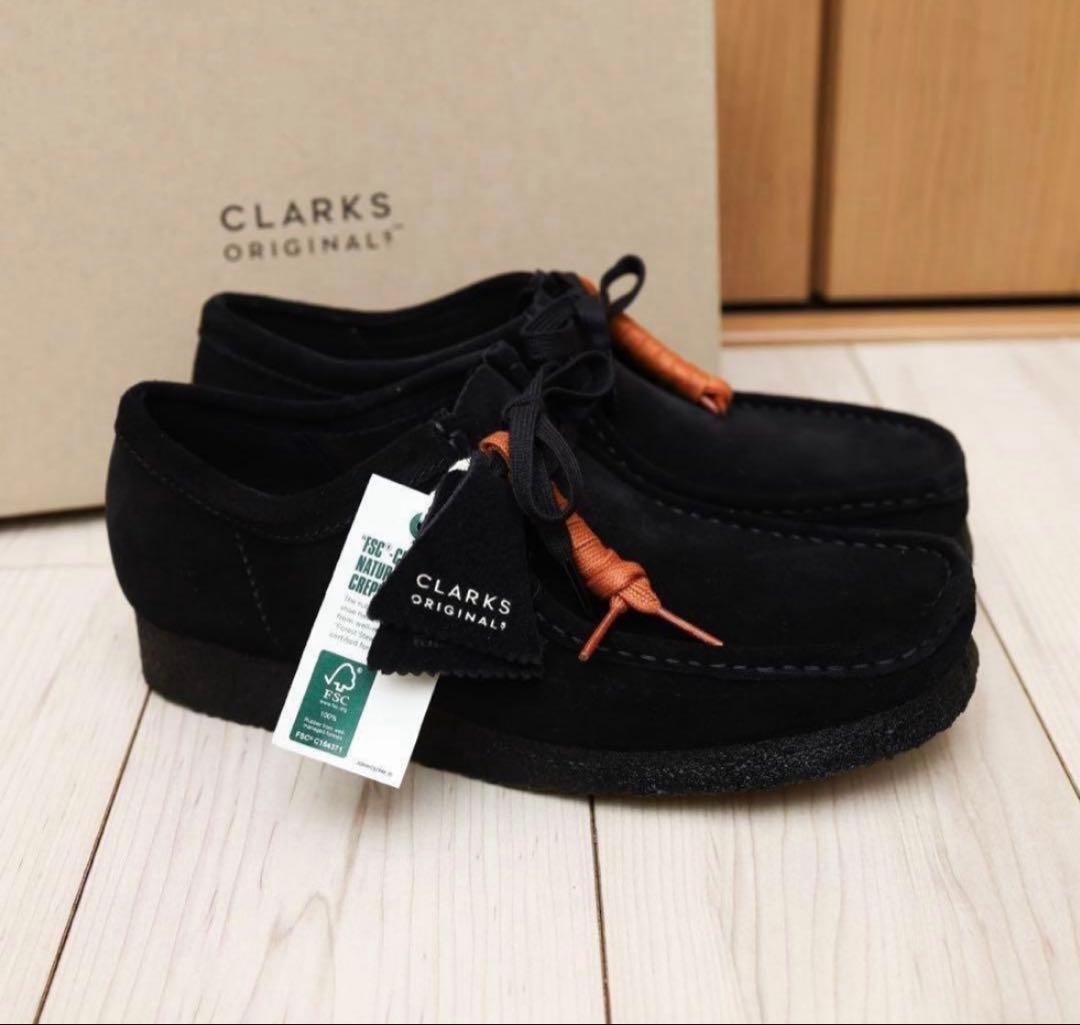 クラークス wallabee BLACK クロ26cm UK7.5 Clarks（クラークス） ワラビーブーツ CLARKS WALLABEE BOOTS UK規格